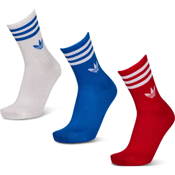 Adidas Mid Cut Crew 3 Pack Sokken Unisex - Rood - Maat 43-45