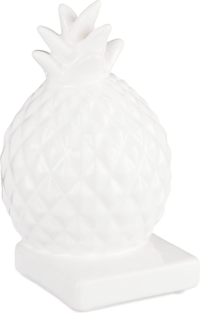 relaxdays Spaarpot ananas - spaarvarken - wit - keramiek - decoratie