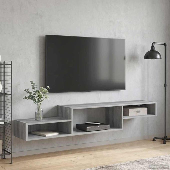 vidaXL - Wand - gemonteerd - TV - Kast - Muurmontage - Grijs - Sonoma