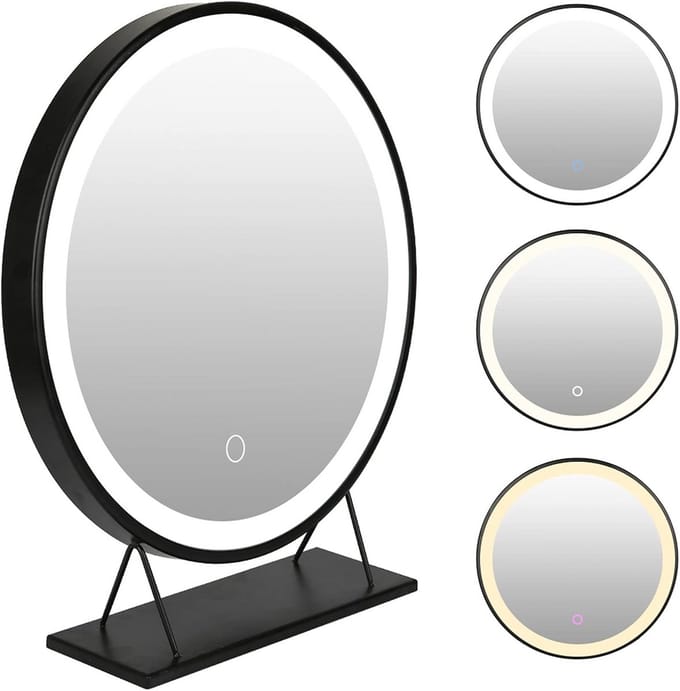 Ovale Make-up Tafelspiegel met E18W LED Verlichting en Touch Bediening