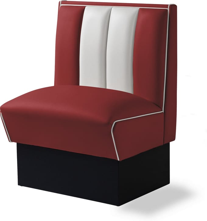 Bel Air Dinerbank HW-70 Single Booth Ruby