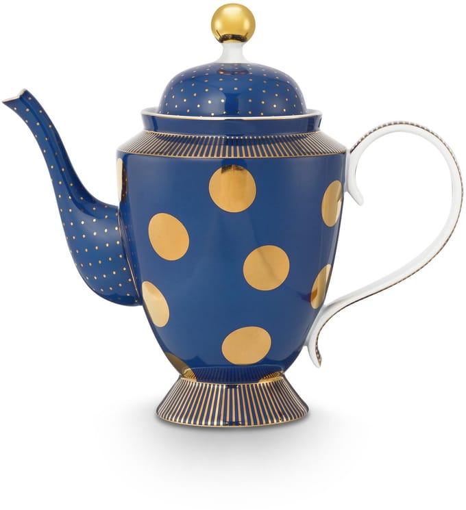 Pip Studio Theepot Dot Delight - Theekan - Navy/ Goud - 1,25l