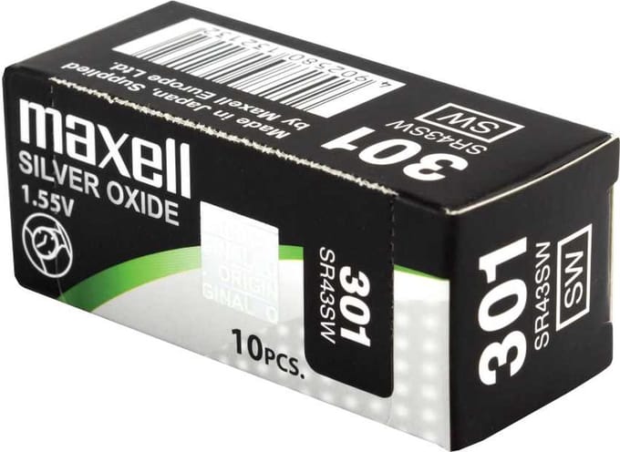 SR43SW horloge batterij 301 Maxell