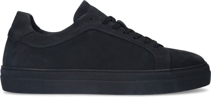 Manfield - Heren - Zwarte nubuck sneakers - Maat 40