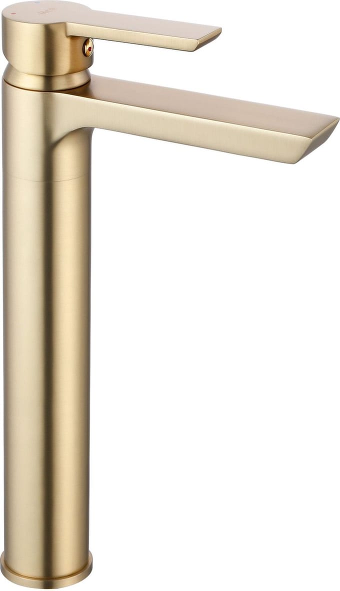 Rea Argus Gold Brush High - Wastafelkraan - Goud