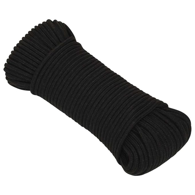 vidaXL - Werktouw - 3 - mm - 50 - m - polyester - zwart