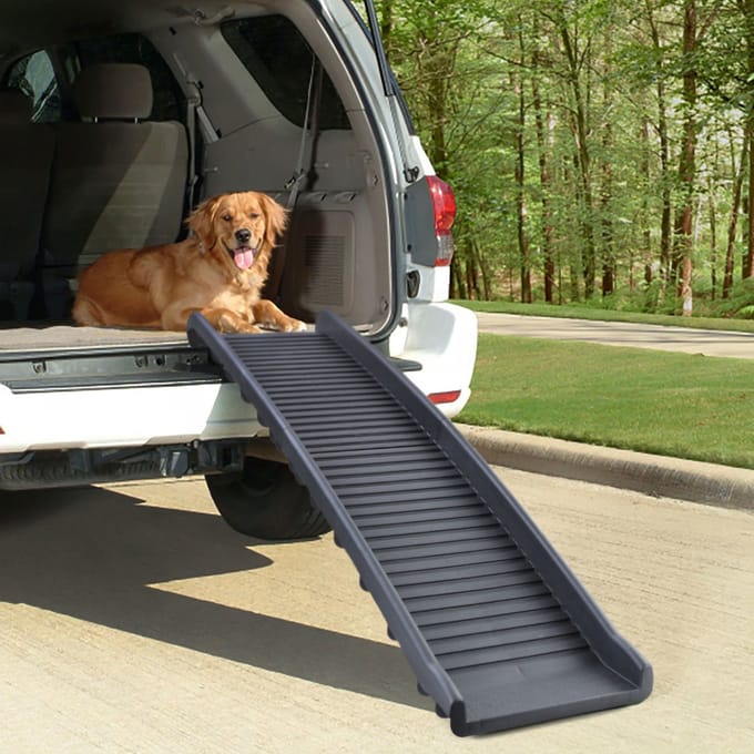 Hondenloopplank voor auto - antislip - 155x40cm - zwart