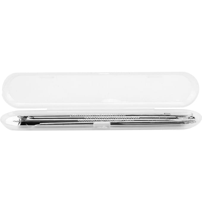 Pukkel Mee-eter Verwijderaar Puntige Comedonen Verwijderingsnaald Dubbele Kop Drukring Toolset white