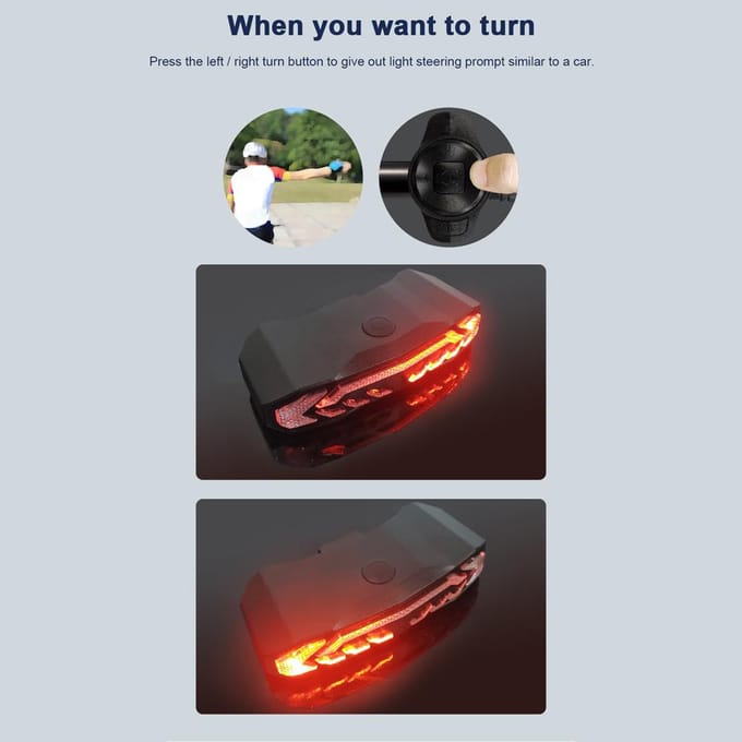 Fietsachterlicht USB oplaadbaar multifunctioneel fietsachterlicht met hoge zichtbaarheid en rem zwart
