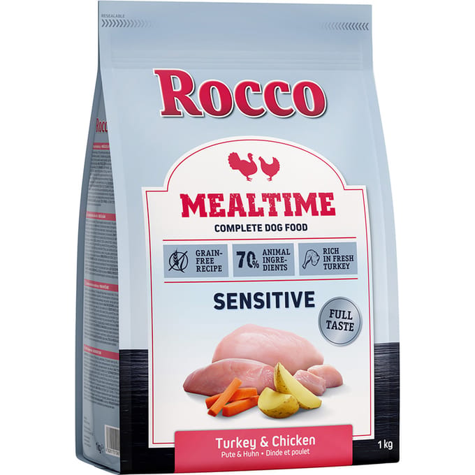 1kg Sensitive Kalkoen & Kip Rocco Mealtime Hondenvoer