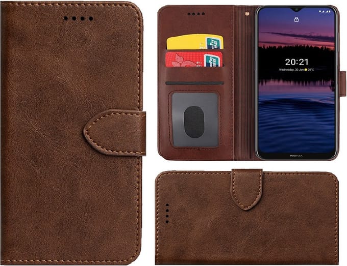 Hoesje Geschikt voor Nokia C30 - Bookcase - Pu Leder Wallet Book Case Bruin Cover