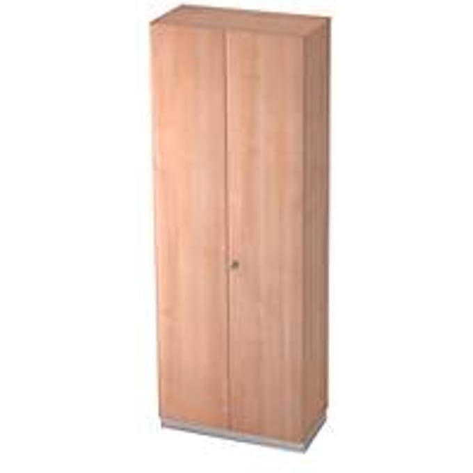 Garderobekast, 2 bladen, B 800 x D 420 mm, notenhoutpatroon