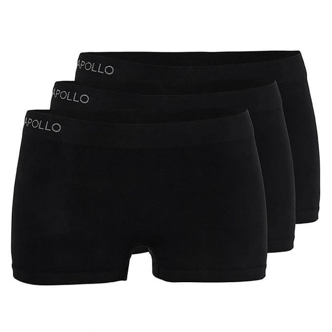 Apollo - Dames hipster - Zwart - Maat M - 3-Pack - Dames ondergoed - Sloggie ondergoed - Dames boxershort