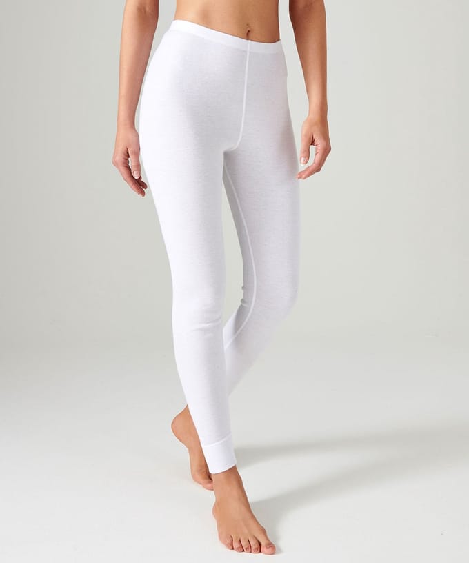 Damart - Lange fijn ribgebreide legging Thermolactyl - Dames - Wit - 42-44