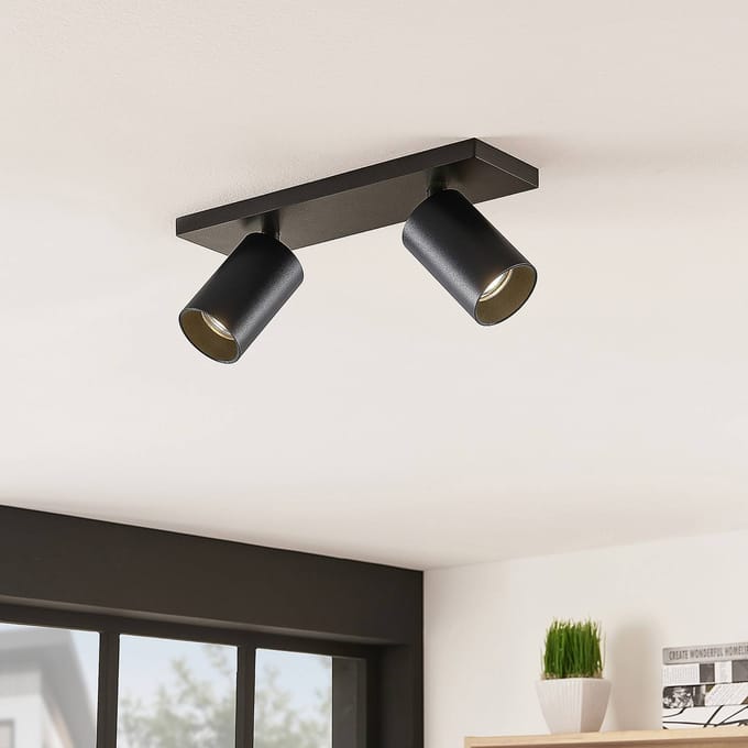 Arcchio - buitenspot - 2lichts - aluminium - H: 12.5 cm - GU10 - zwart