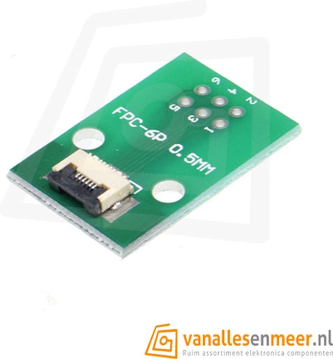 FPC/FFC flat cable PCB 6P 0,5mm met connector