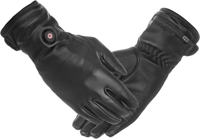 Lederen Dames Verwarmde Handschoenen | USB | Schapenleer | L | 3.000 mAh