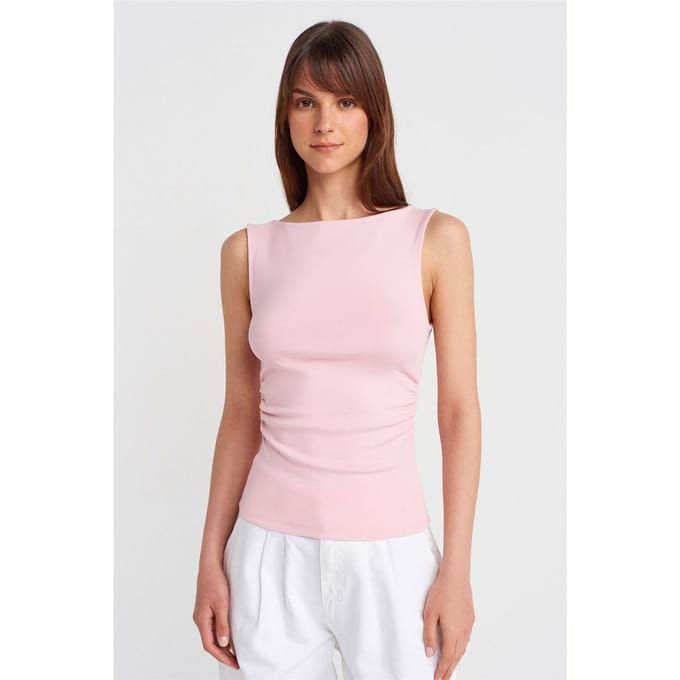 Mouwloze Bootlijn Jersey Blouse
