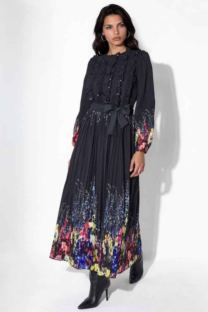 Florale Maxi Jurk met Ceintuur