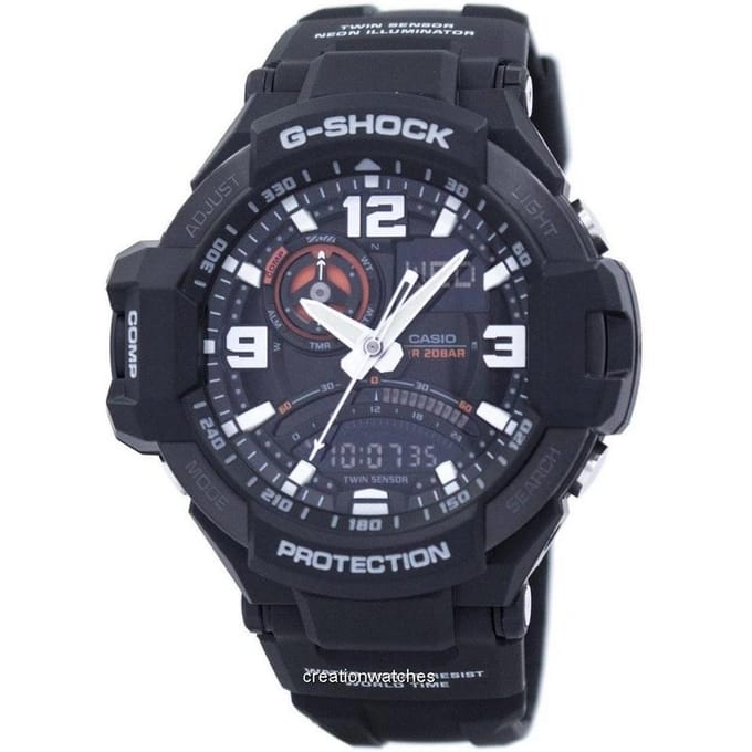 Casio G-Shock GRAVITYMASTER dubbele sensor GA-1000-1A GA1000-1A herenhorloge zwart