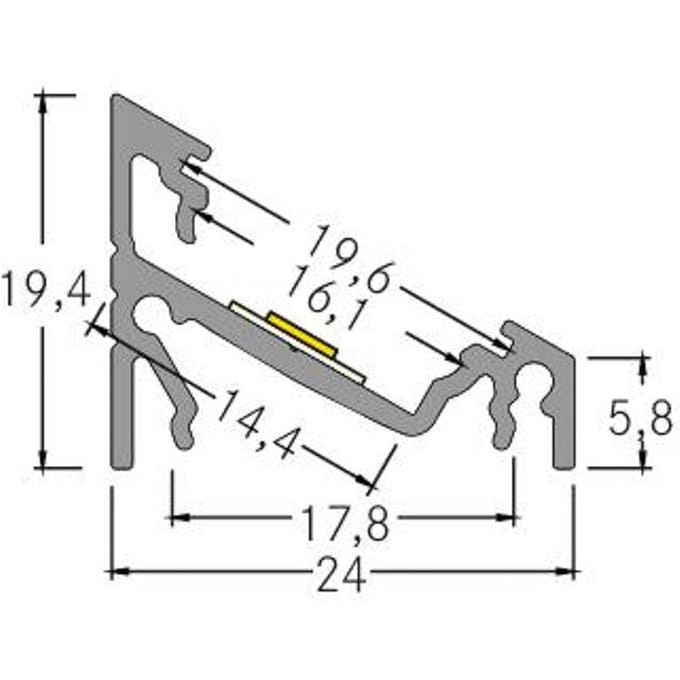 Brumberg 53911260 53911260 Hoekprofiel Aluminium (l x b x h) 1000 x 24 x 19 mm 1 stuk(s)