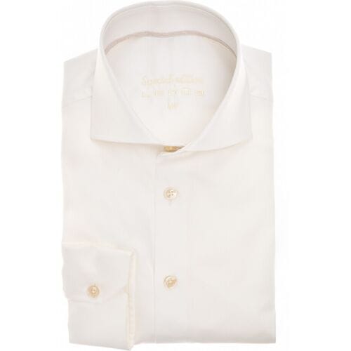 Ledûb Overhemd Slim Special Edition Cotton Non-Iron Antiekwit-Zand / male