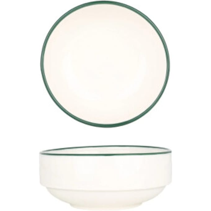 Rinart Serveerschaal - Green Edge - Porselein - 12 cm (340cc) - set van 2