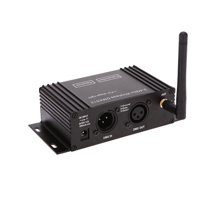2.4G draadloze DMX 512-controller Zender Ontvanger LCD-scherm Vermogen Verstelbare Repeater Verlichting US Plug
