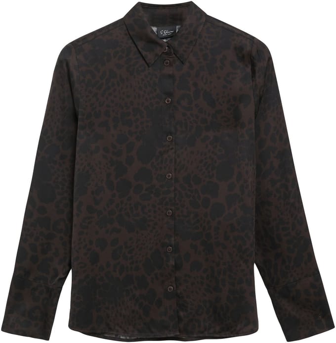 Regular fit blouse met lange mouwen van pure viscose