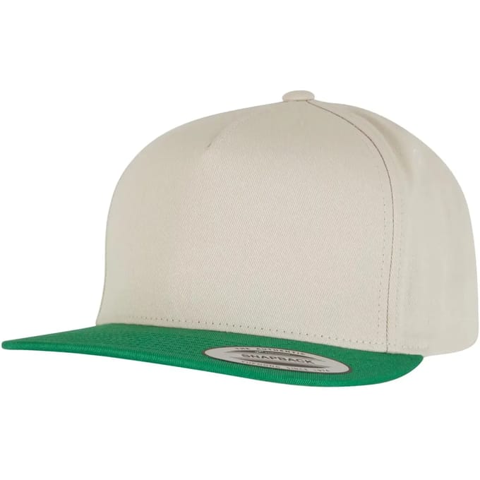 Flexfit - Classic 5 Panel Snapback Pet - Beige/Groen