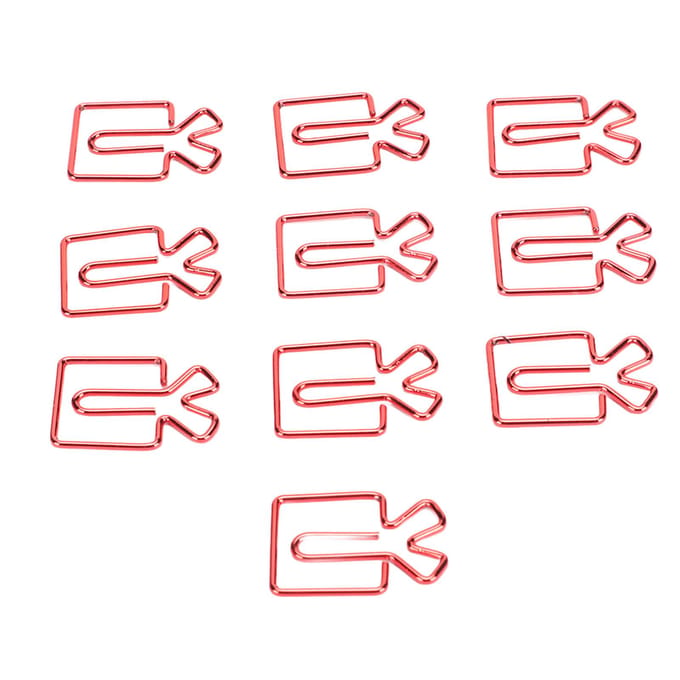 100 Pcs Trombones en Forme Métal Style Mignon Léger Portable Clips de Bureau pour Classification de Documents pink