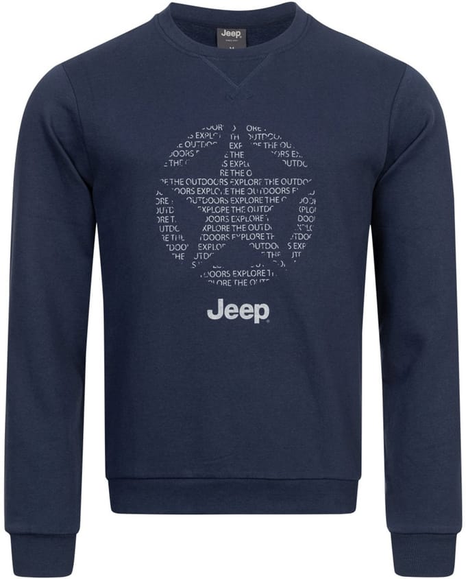 Jeep heren sweatshirt met ronde hals Star geheel blauw - S