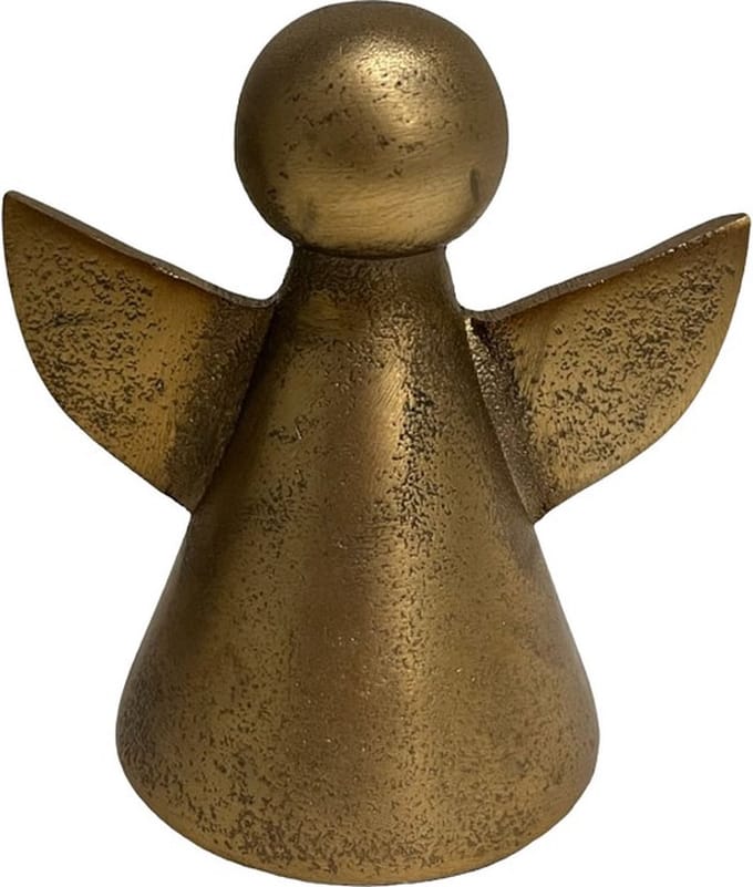 Home Society - Deco engel - Gaby - Metaal - Maat S - Goud - 8 x 7 x 5 cm