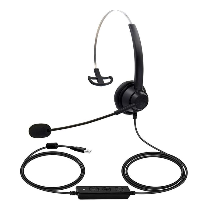 USB Bedrade Computerheadset met Microfoon Universele Kantoor Callcenter Enkelzijdige Koptelefoon zwart