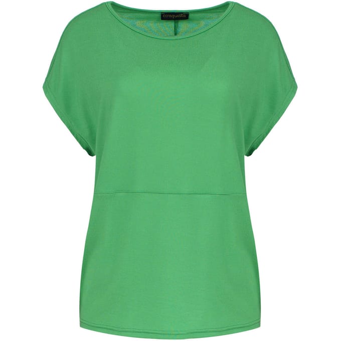 Groene stretch jersey top met boothals