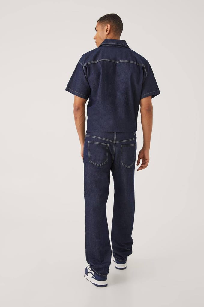 Relaxed Fit Denim Jumpsuit | Indigo | Size XS