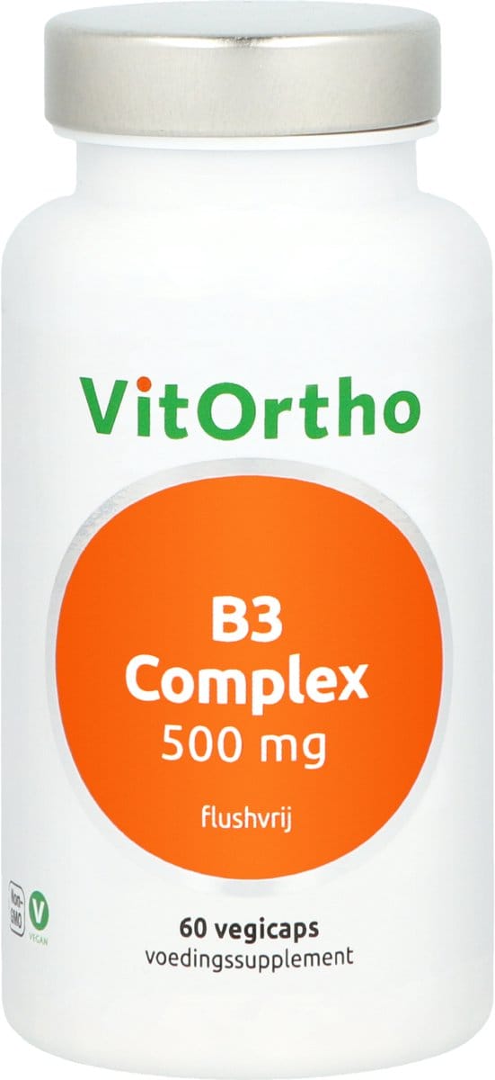 VitOrtho B3 complex 500mg flushvrij 60 Vegetarische capsules