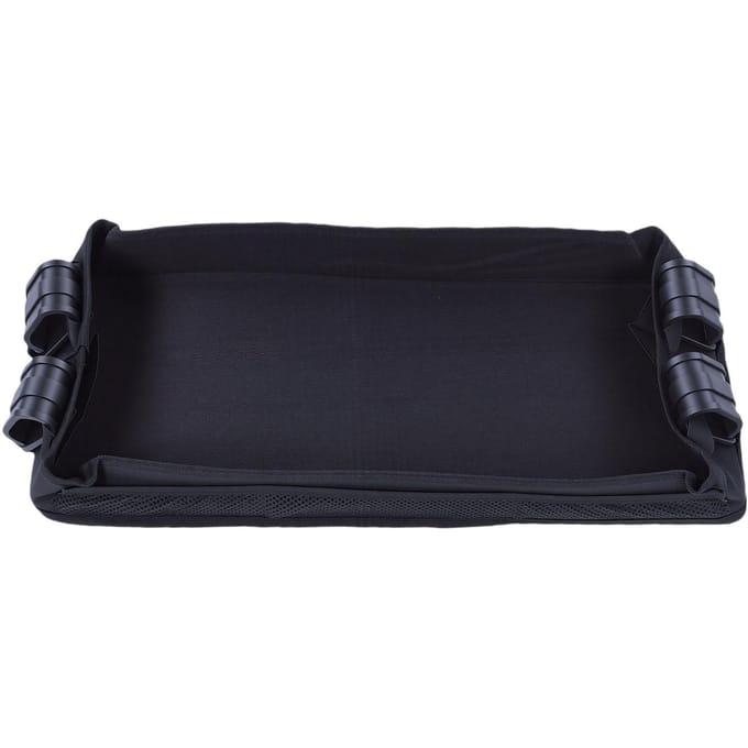 Snacktray voor kinderwagen, geschikt voor Wonderfold, eenvoudig te monteren, van Oxford-stof, bekerhouder voor kinderwagen, maat L, geschikt voor model W4. black