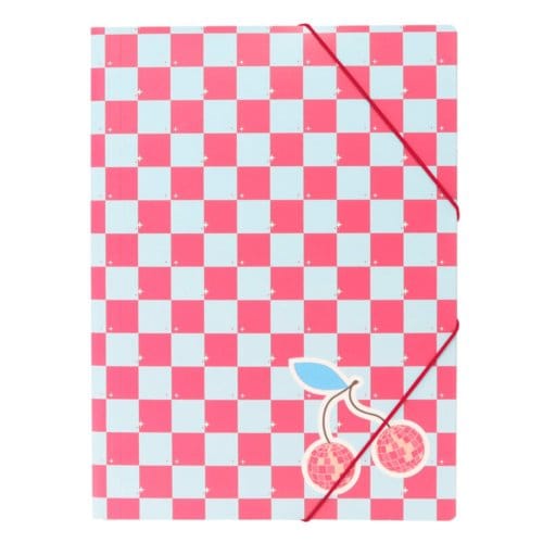 Kangaro elastomap B'LOG CHERRY DISCO - A4 folio - met elastiek en 3 flappen