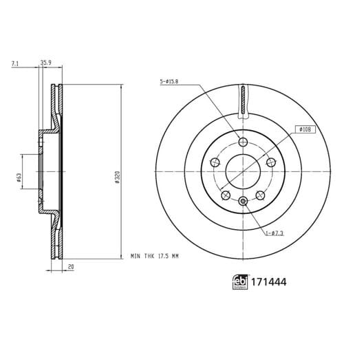 Remschijf FEBI BILSTEIN 171444, 1 stuk