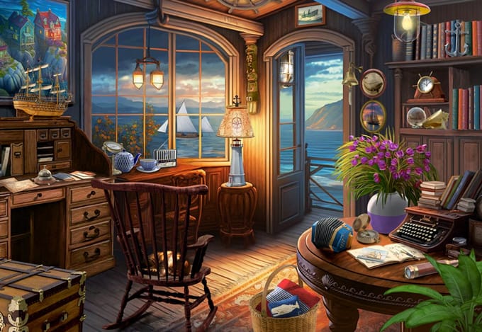Castorland puzzel Sailor's House - 1000 stukjes legpuzzel.