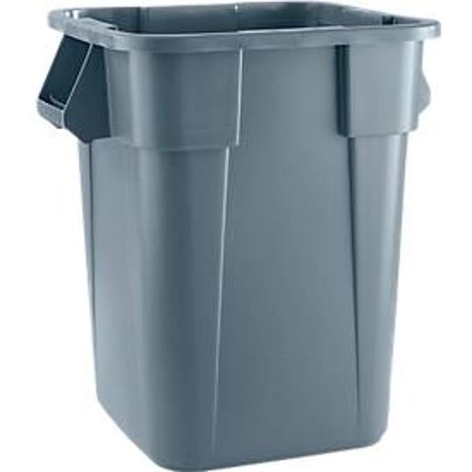 Vierkant afvalbak Brute Rubbermaid, 151 liter, 590 mm, grijs