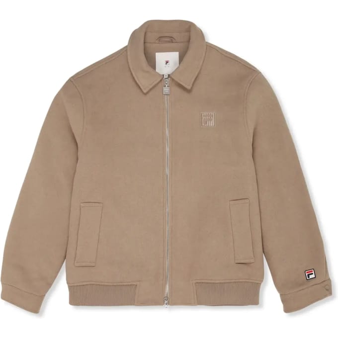 FILA Como Regular Felted Varsity Jacket Weathered Teak Taglia: S | Bomber Outlet | Uomo