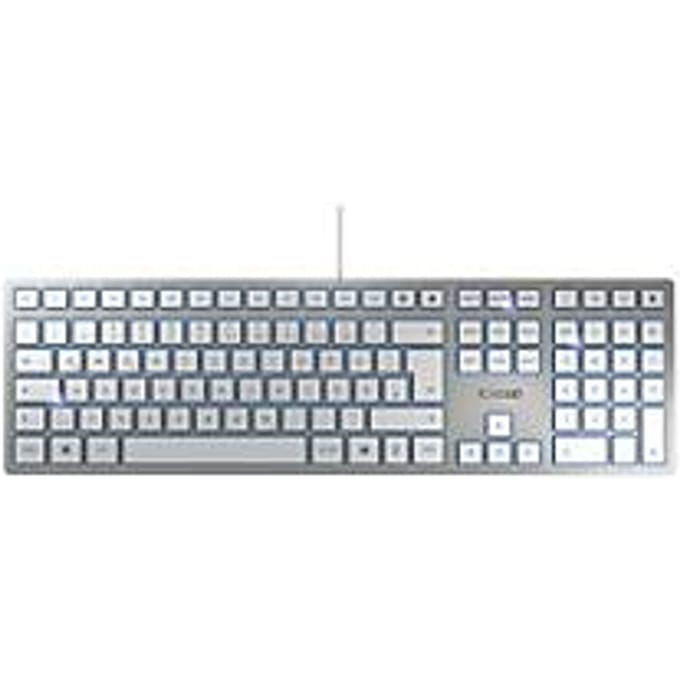 Cherry toetsenbord KC 6000 Slim, QWERTZ, 105 + 6 toetsen, Status leds voor CAPS LOCK, NUM & SCROLL, zilver