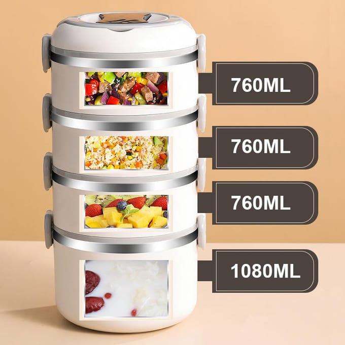 Roestvrij staal draagbare lunchbox Kids School Office Multilayer thermische Bento Box Student grote capaciteit voedselopslagcontainer