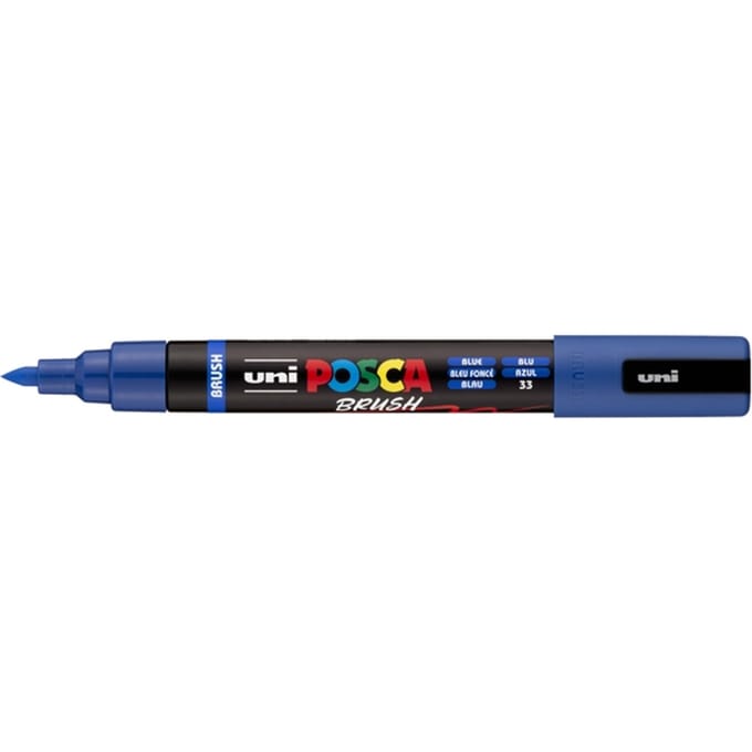 Paintmarker Uni POSCA PC-5BR brushpunt medium donkerblauw