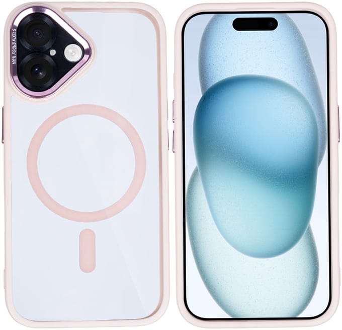 Rixus Classic 04 Case With MagSafe For iPhone 16 Plus Pink