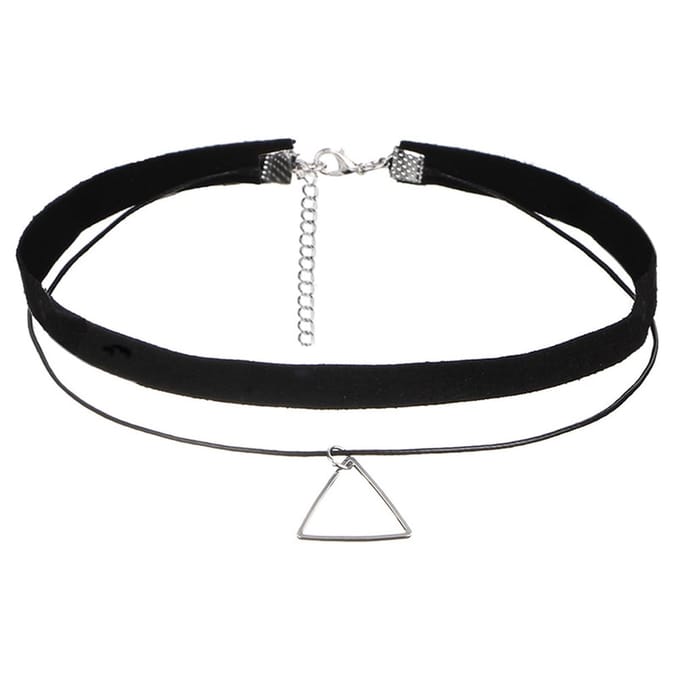 Jomide Choker Zwart Fluweel - Driehoek