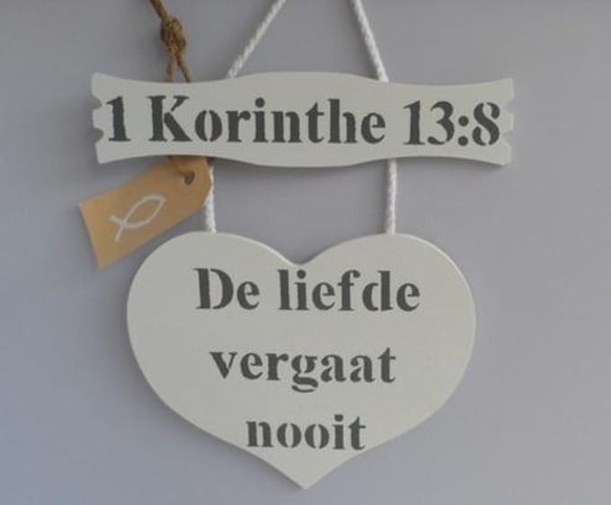 Wandbord De Liefde vergaat nooit.