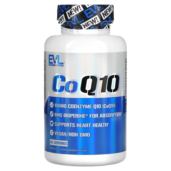 EVLution Nutrition, CoQ10, 100mg, 60 Capsules Végétales